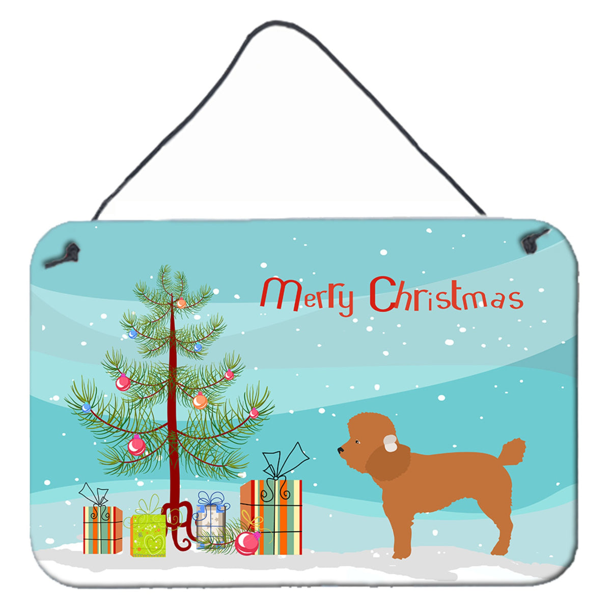 CarolineS Treasures Toy Poodle Metal Print, 8Hx12W, Christmas Tree