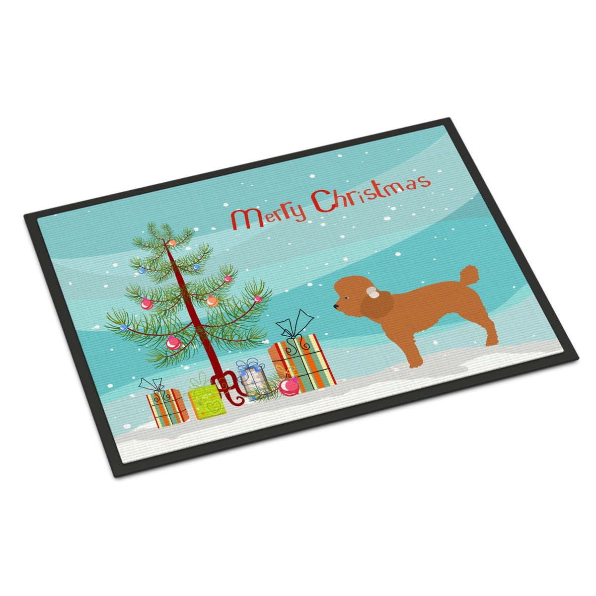 CarolineS Treasures Toy Poodle Christmas Doormat 24Hx36W Multicolor