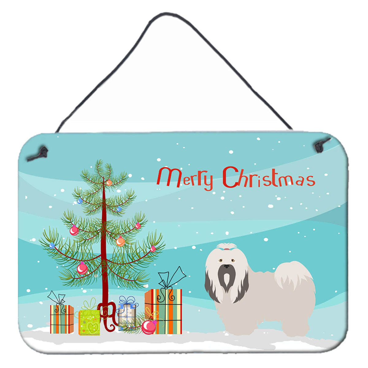 CarolineS Treasures Lhasa Apso Christmas Metal Print, 8Hx12W, Multicolor