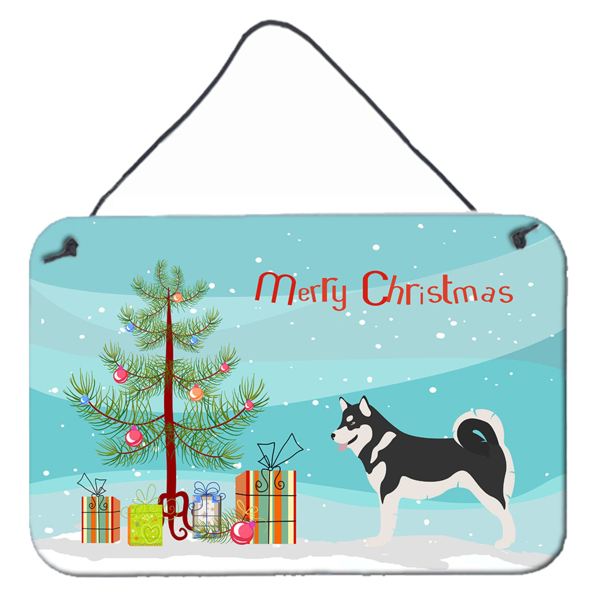 CarolineS Treasures Alaskan Malamute Metal Print, 8Hx12W, Christmas Tree