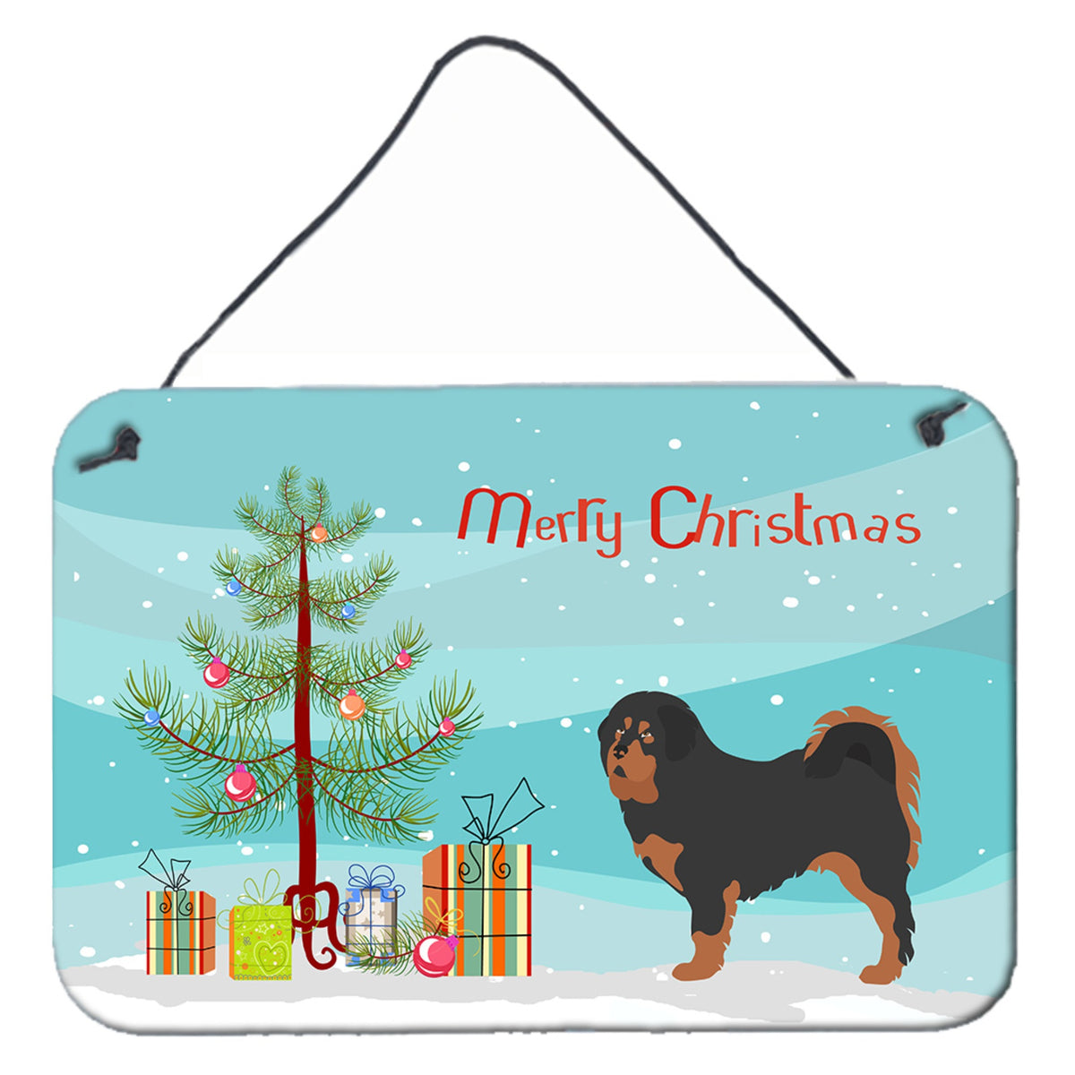 CarolineS Treasures Tibetan Mastiff Christmas Metal Print, 8Hx12W, Multicolor