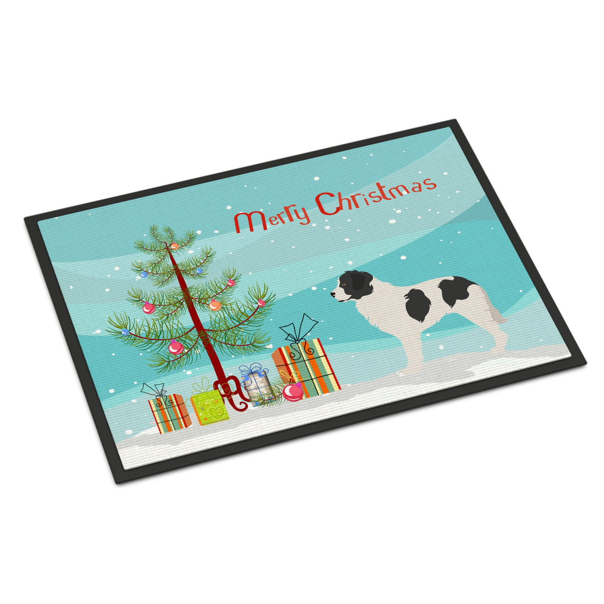 CarolineS Treasures Landseer Christmas Doormat 24Hx36W Multicolor