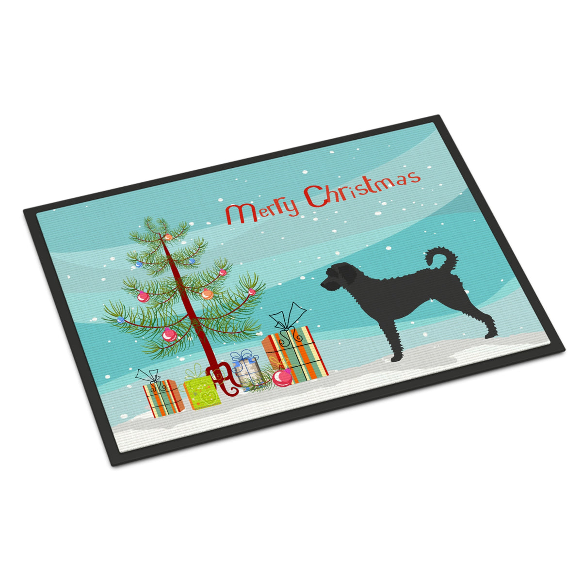 CarolineS Treasures Labradoodle Christmas Doormat 24Hx36W Multicolor