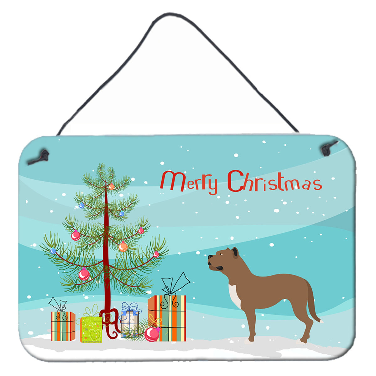 CarolineS Treasures Perro De Presa Canario Christmas Metal Print, 8Hx12W, Multicolor