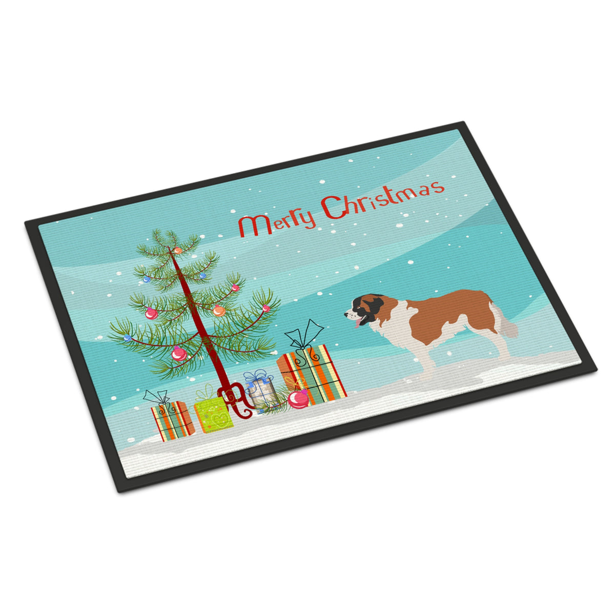 CarolineS Treasures Moscow Watchdog Christmas Doormat 18Hx27W Multicolor
