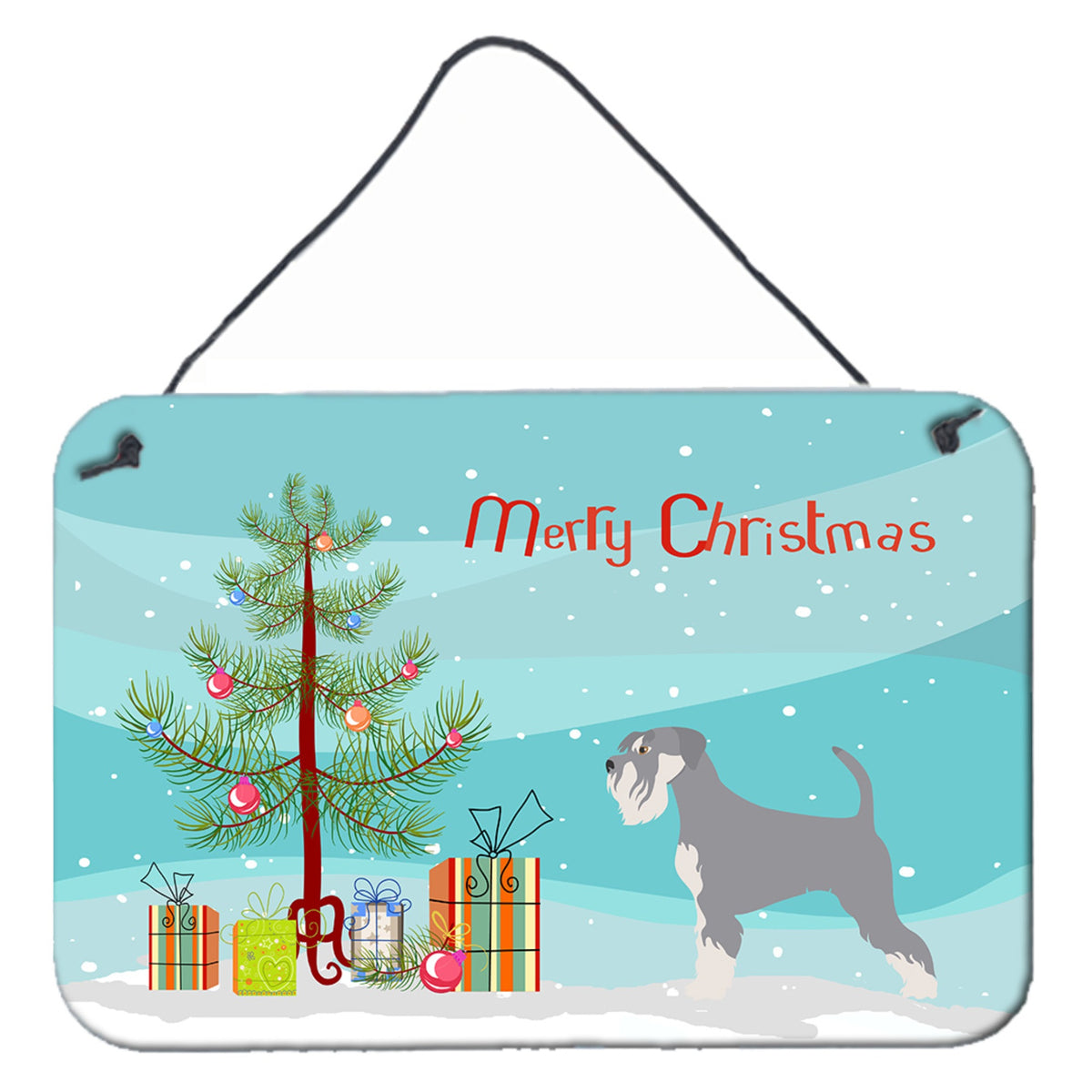 CarolineS Treasures Schnauzer Metal Print, 8 Inch  Inch  X 12 Inch  Inch , Christmas Tree