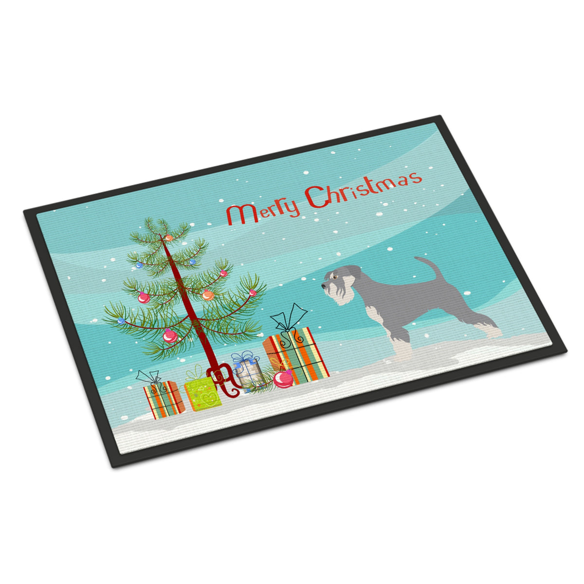 CarolineS Treasures Schnauzer Christmas Doormat 24Hx36W Multicolor