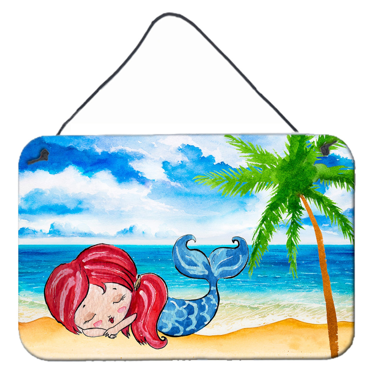 CarolineS Treasures Mermaid On The Beach Metal Print, 8 Inch  Inch  X 12 Inch  Inch , Multicolor