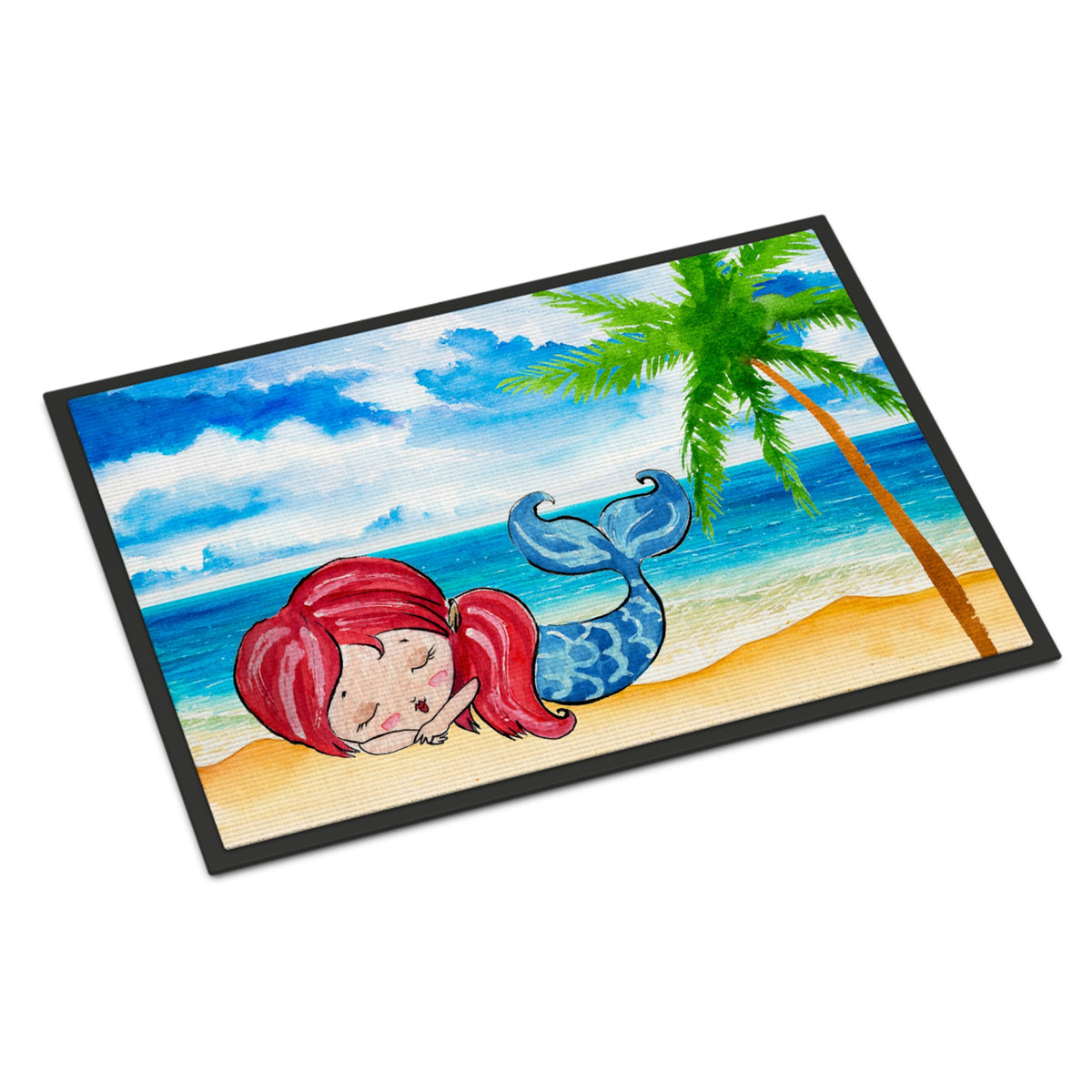 CarolineS Treasures Mermaid On The Beach Doormat, 24 Inch  Inch  X 36 Inch  Inch , Multicolor