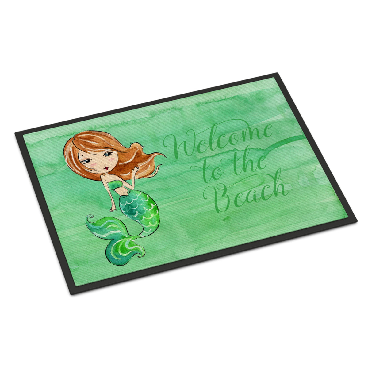 CarolineS Treasures Mermaid Welcome Green Doormat, 24 Inch  Inch  X 36 Inch  Inch , Multicolor