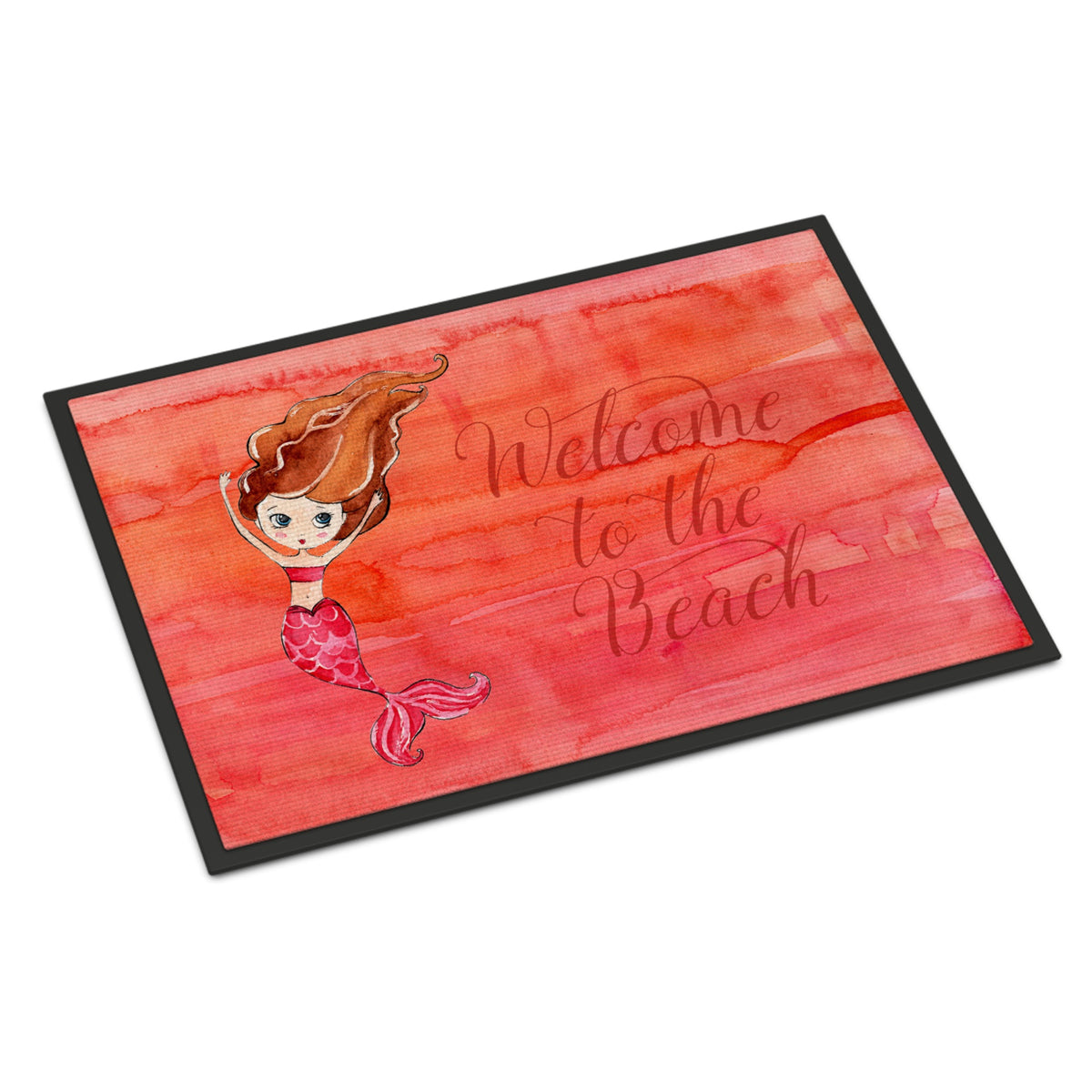 CarolineS Treasures Mermaid Welcome Red Doormat, 18 Inch  Inch  X 27 Inch  Inch , Multicolor