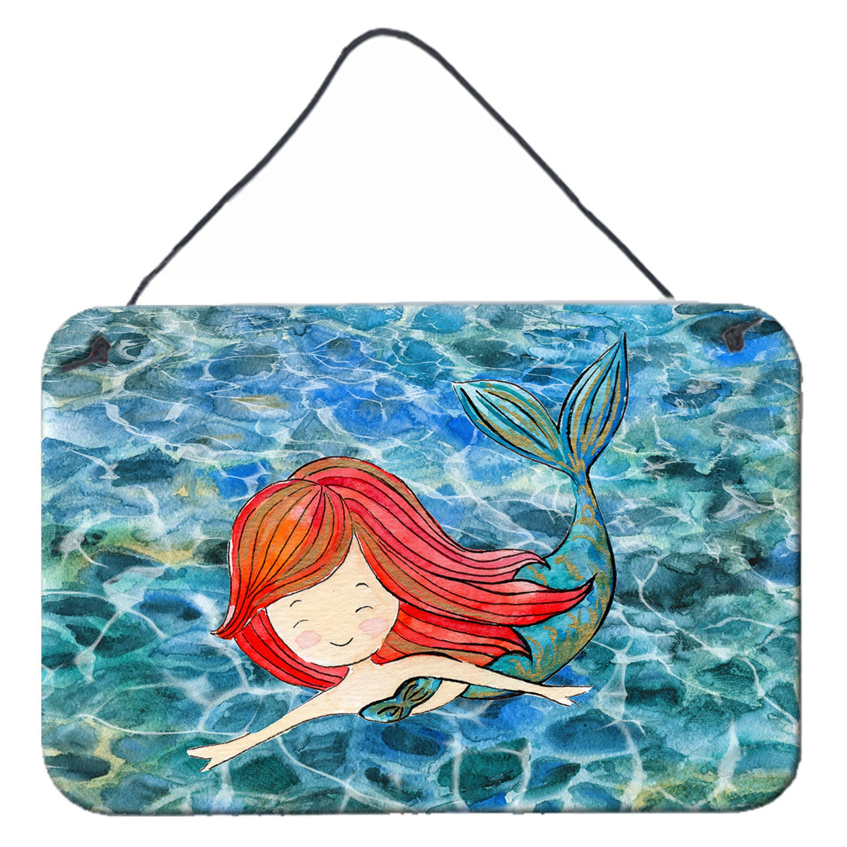 CarolineS Treasures Mermaid Swimming Metal Print, 8 Inch  Inch  X 12 Inch  Inch , Multicolor