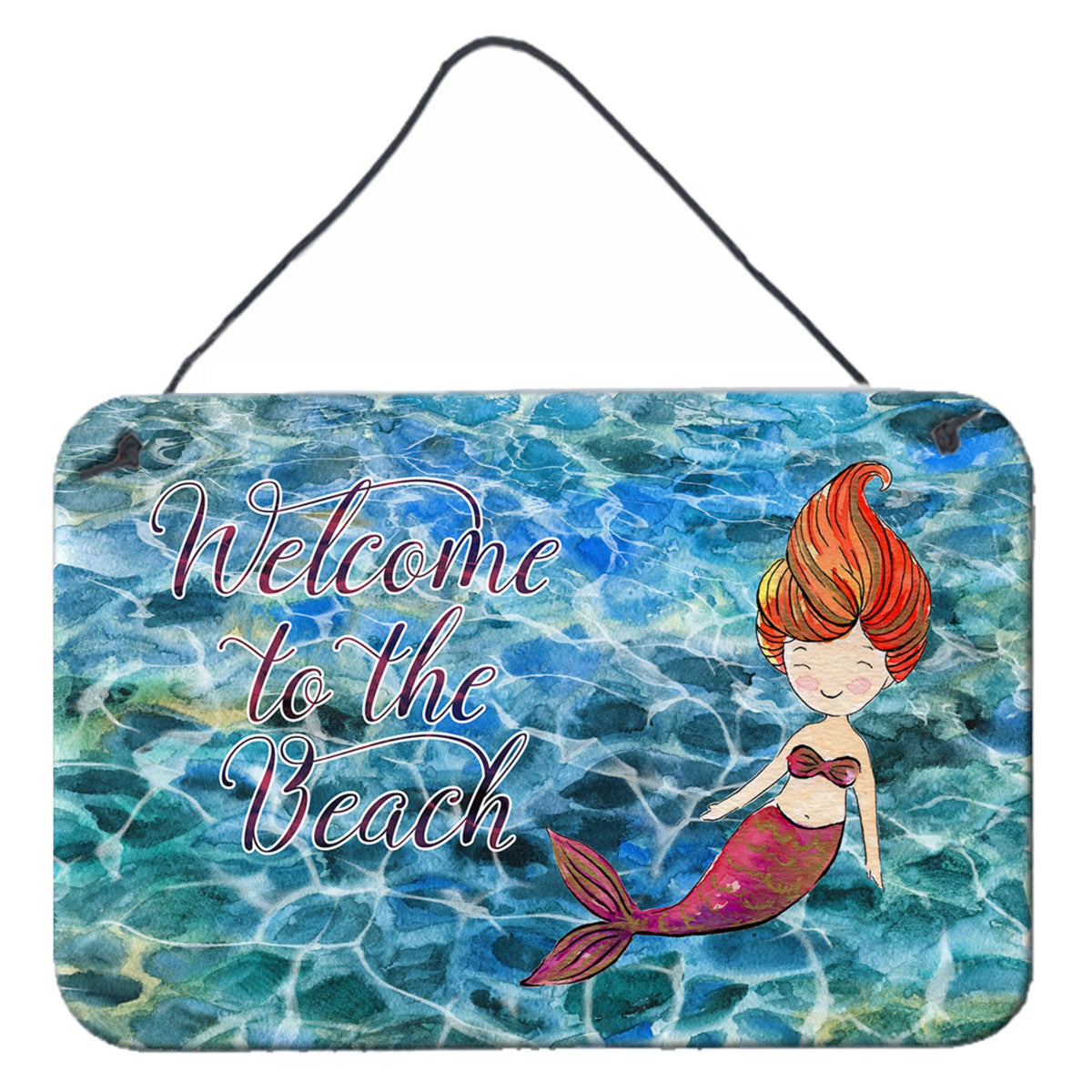 CarolineS Treasures Mermaid Water Welcome Metal Print, 8 Inch  Inch  X 12 Inch  Inch , Multicolor