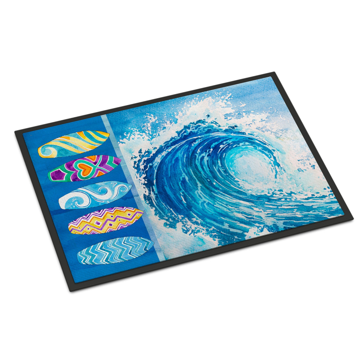 CarolineS Treasures Surf Boards And Wave Doormat, 24 Inch  Inch  X 36 Inch  Inch , Multicolor