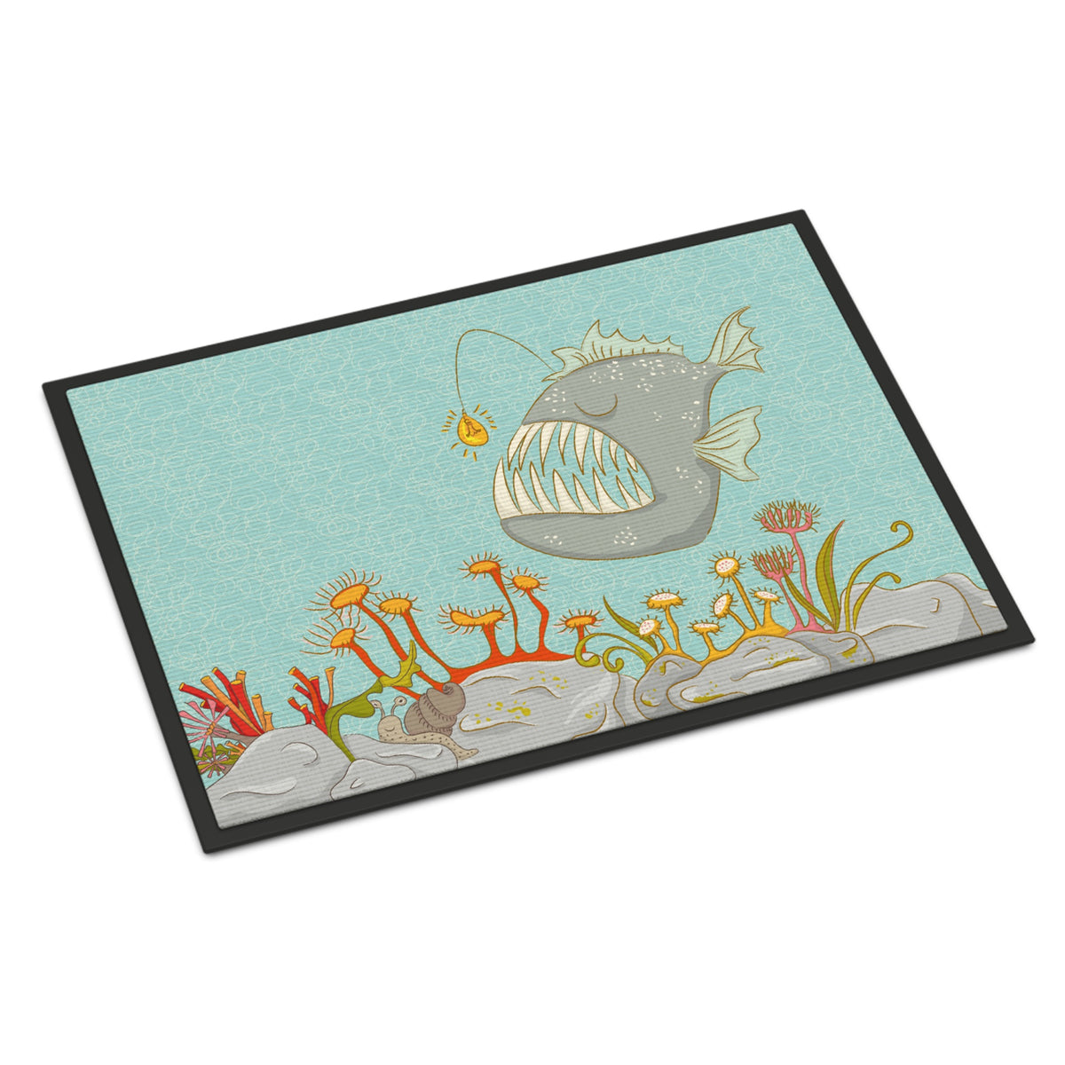 CarolineS Treasures Frog Fish Scene Doormat 24 Inch  Inch  X 36 Inch  Inch  Multicolor