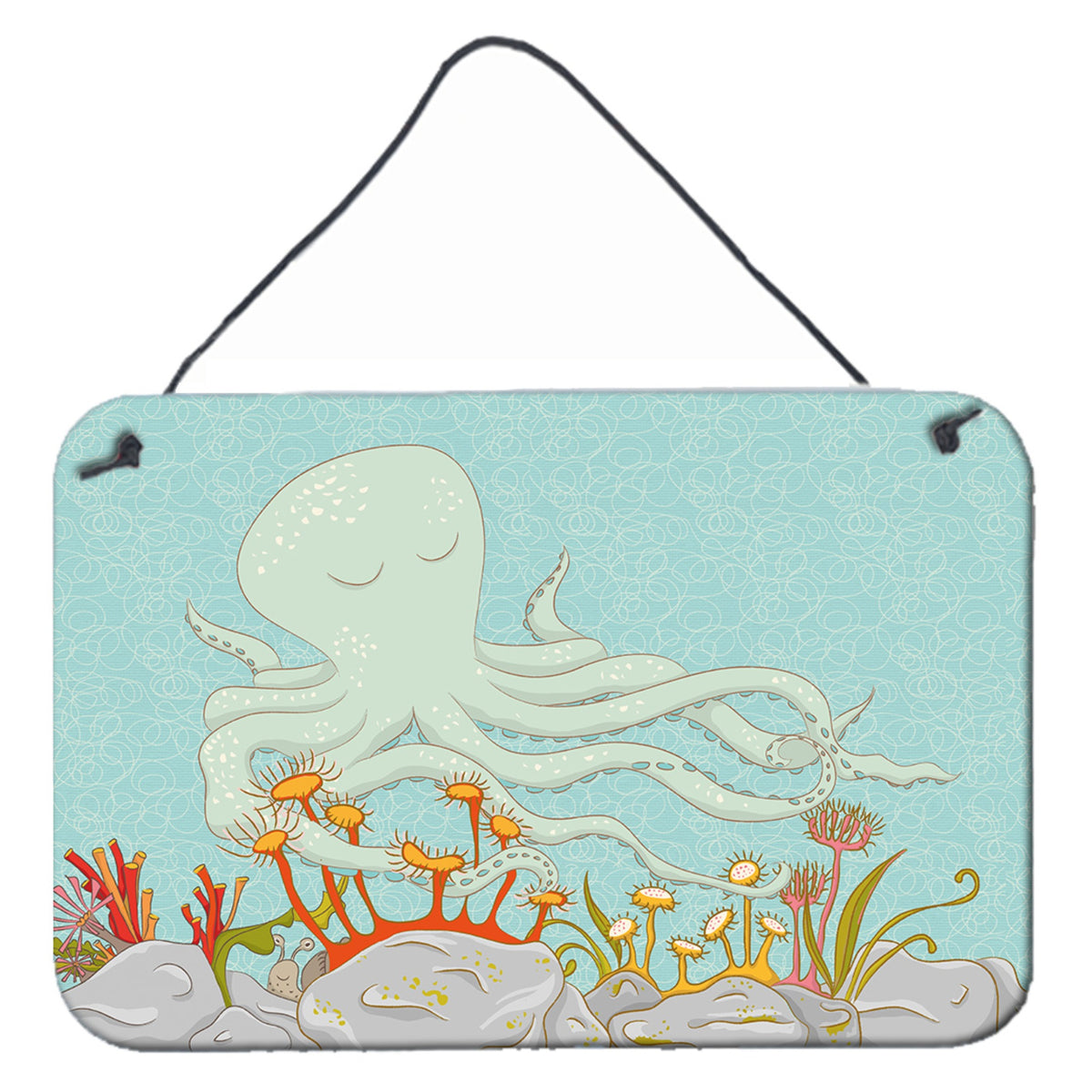 CarolineS Treasures Octopus Underwater Scene Metal Print, 8 Inch  Inch  X 12 Inch  Inch