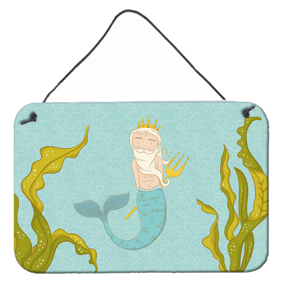 CarolineS Treasures Neptune Merman Metal Print, 8 Inch  Inch  X 12 Inch  Inch