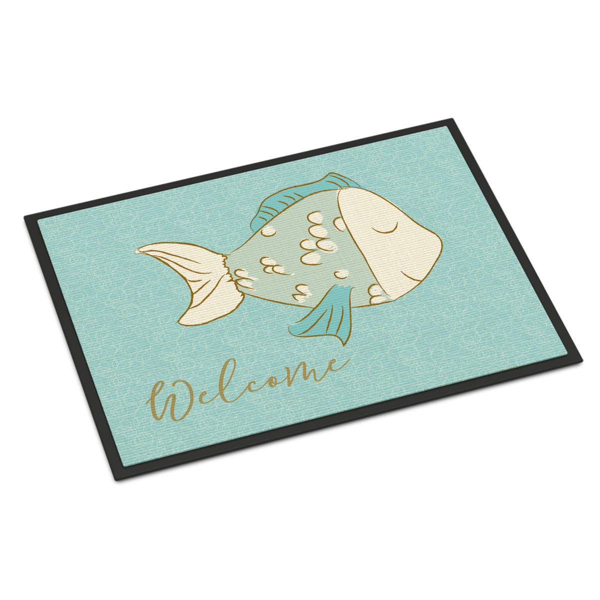 CarolineS Treasures Blue Fish Welcome Doormat 24 Inch  Inch  X 36 Inch  Inch  Multicolor