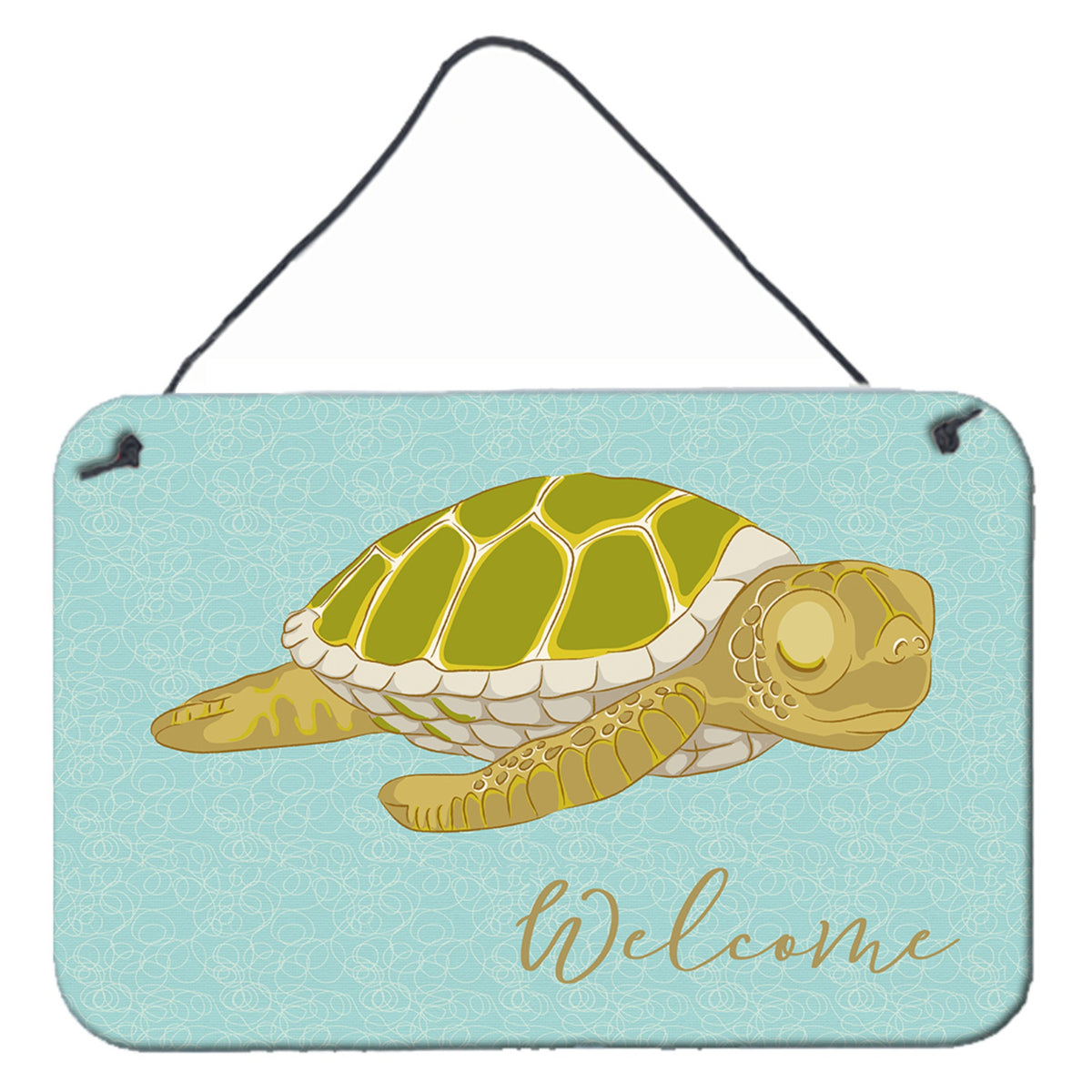 CarolineS Treasures Sea Turtle Welcome Metal Print, 8 Inch  Inch  X 12 Inch  Inch