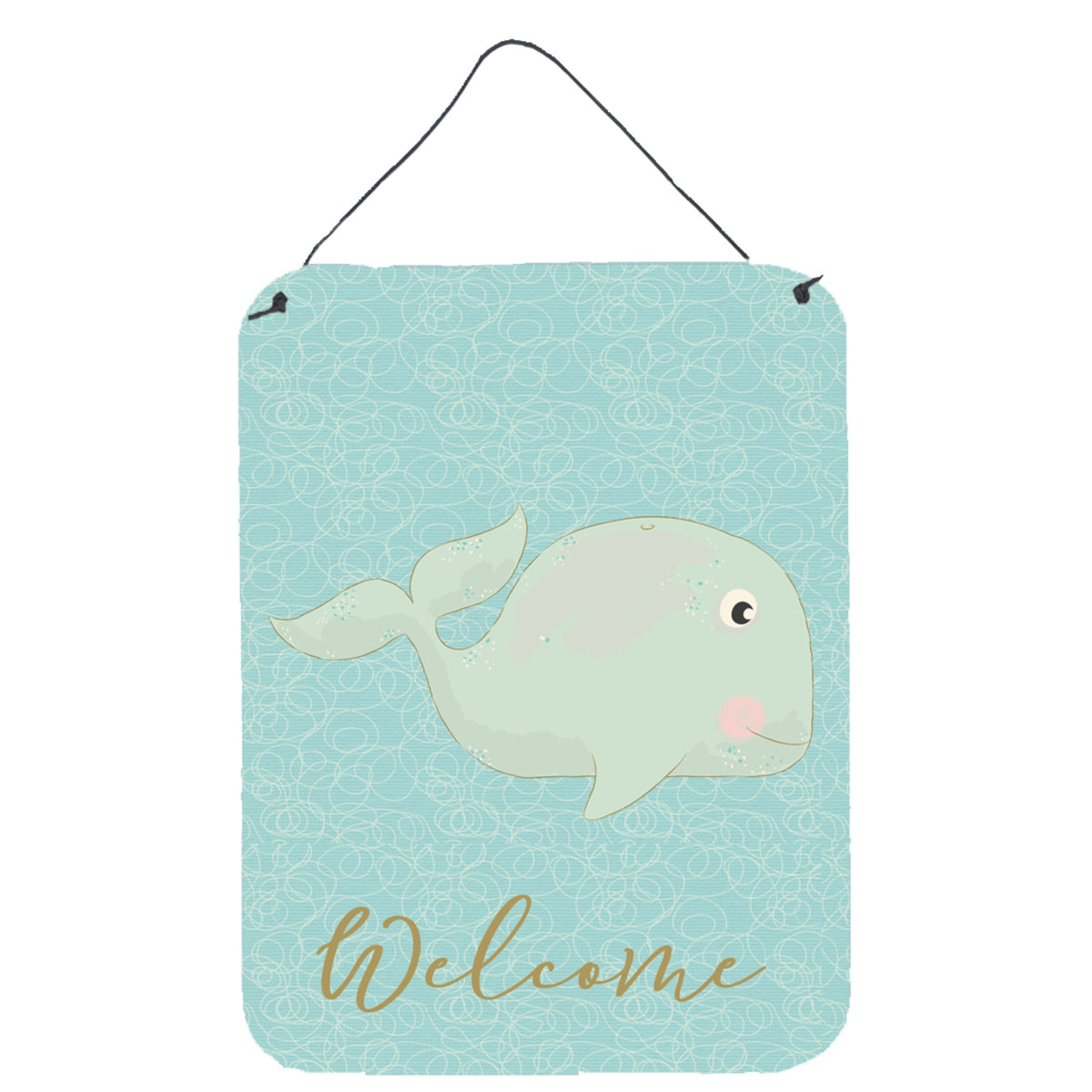 CarolineS Treasures Whale Welcome Metal Print, 16 Inch  Inch  X 12 Inch  Inch , Multicolor