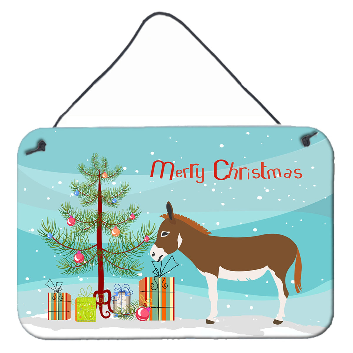CarolineS Treasures Miniature Mediterranian Donkey Christmas Print, 8 Inch  Inch  X 12 Inch  Inch , Multicolor