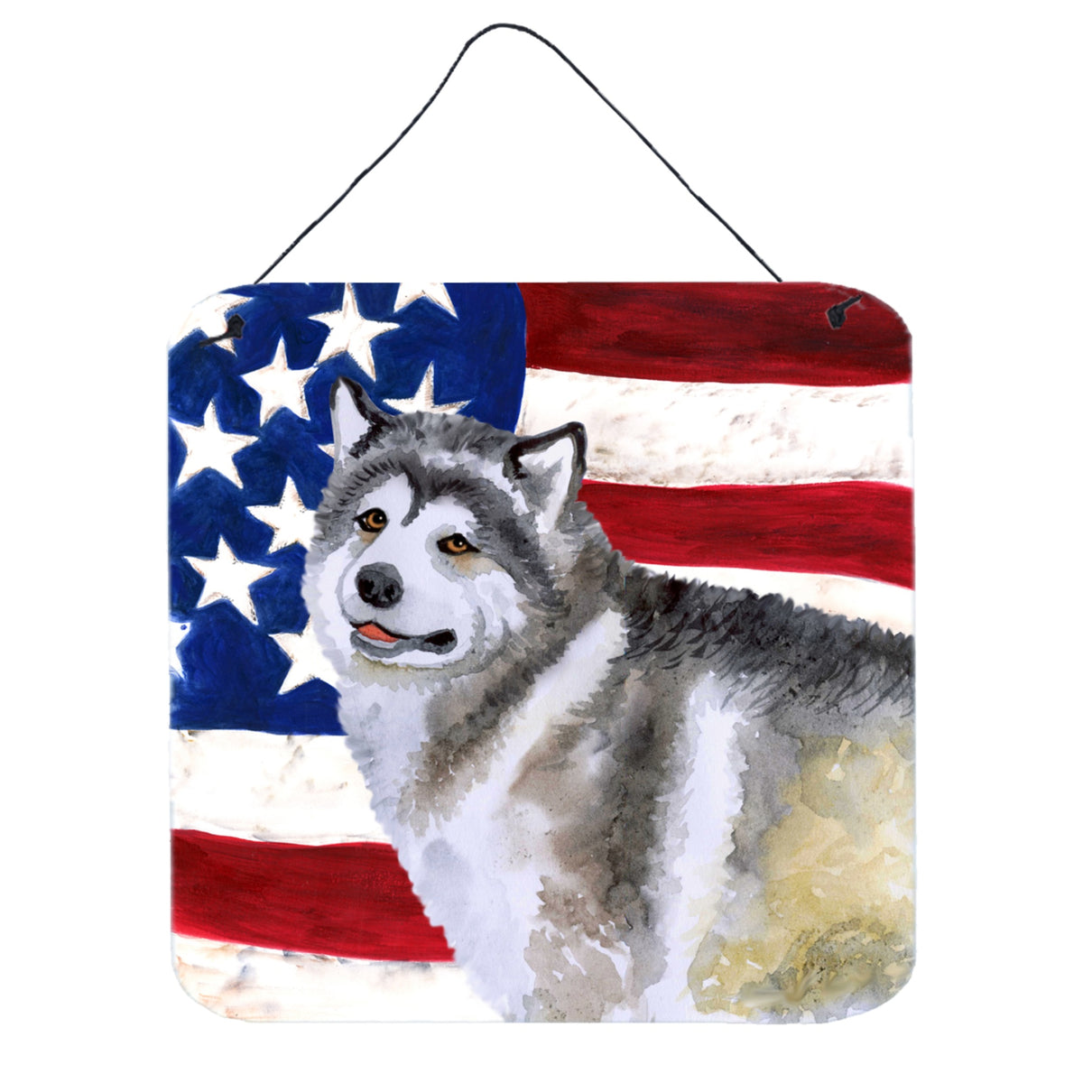 CarolineS Treasures Alaskan Malamute Patriotic Metal Print, 6H X 6W, Usa American Flag
