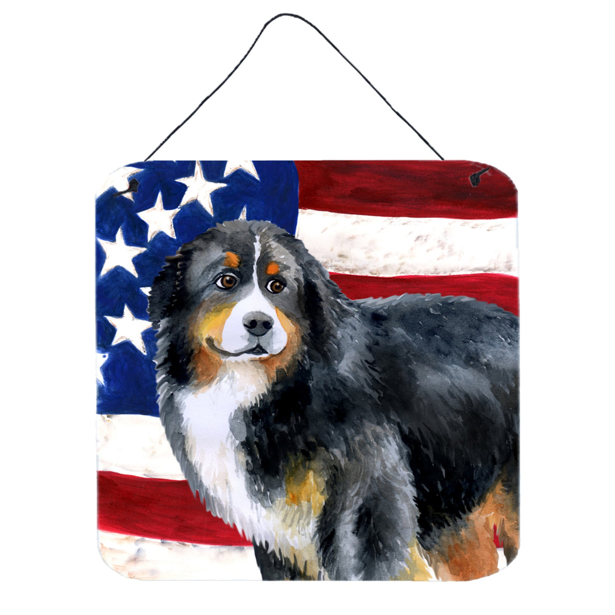 CarolineS Treasures Bernese Mountain Dog Patriotic Metal Print, 6H X 6W, Usa American Flag