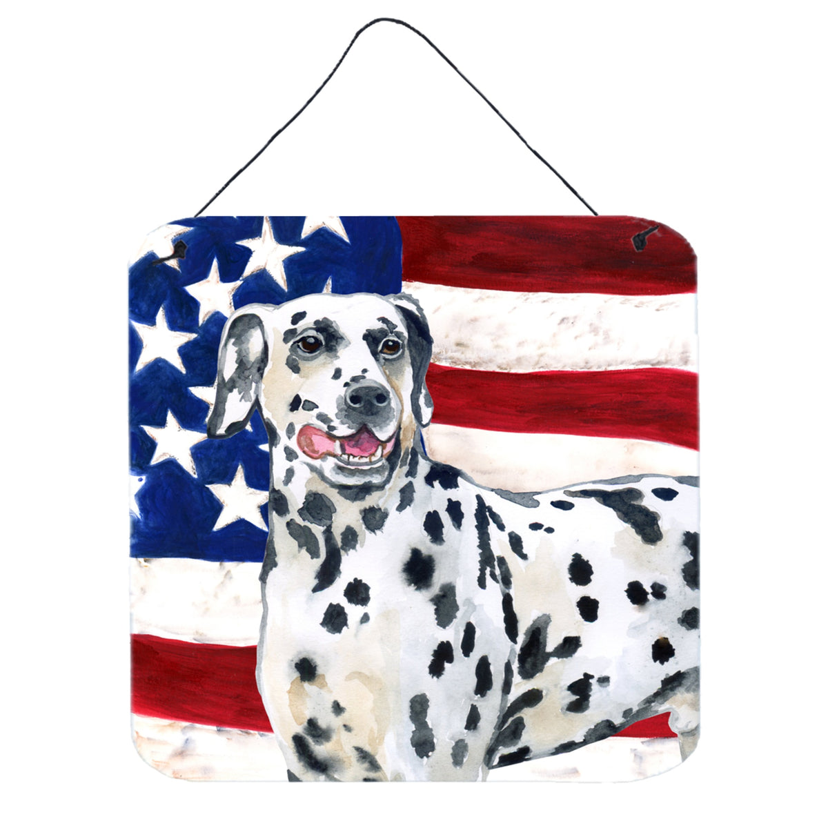 CarolineS Treasures Dalmatian Patriotic Metal Print, 6H X 6W, Usa American Flag