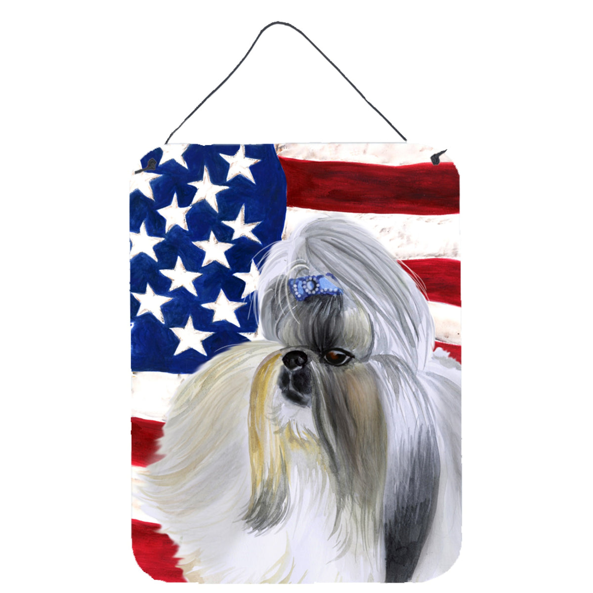 CarolineS Treasures Shih Tzu Patriotic Metal Print, 16 Inch  Inch  X 12 Inch  Inch , Multicolor