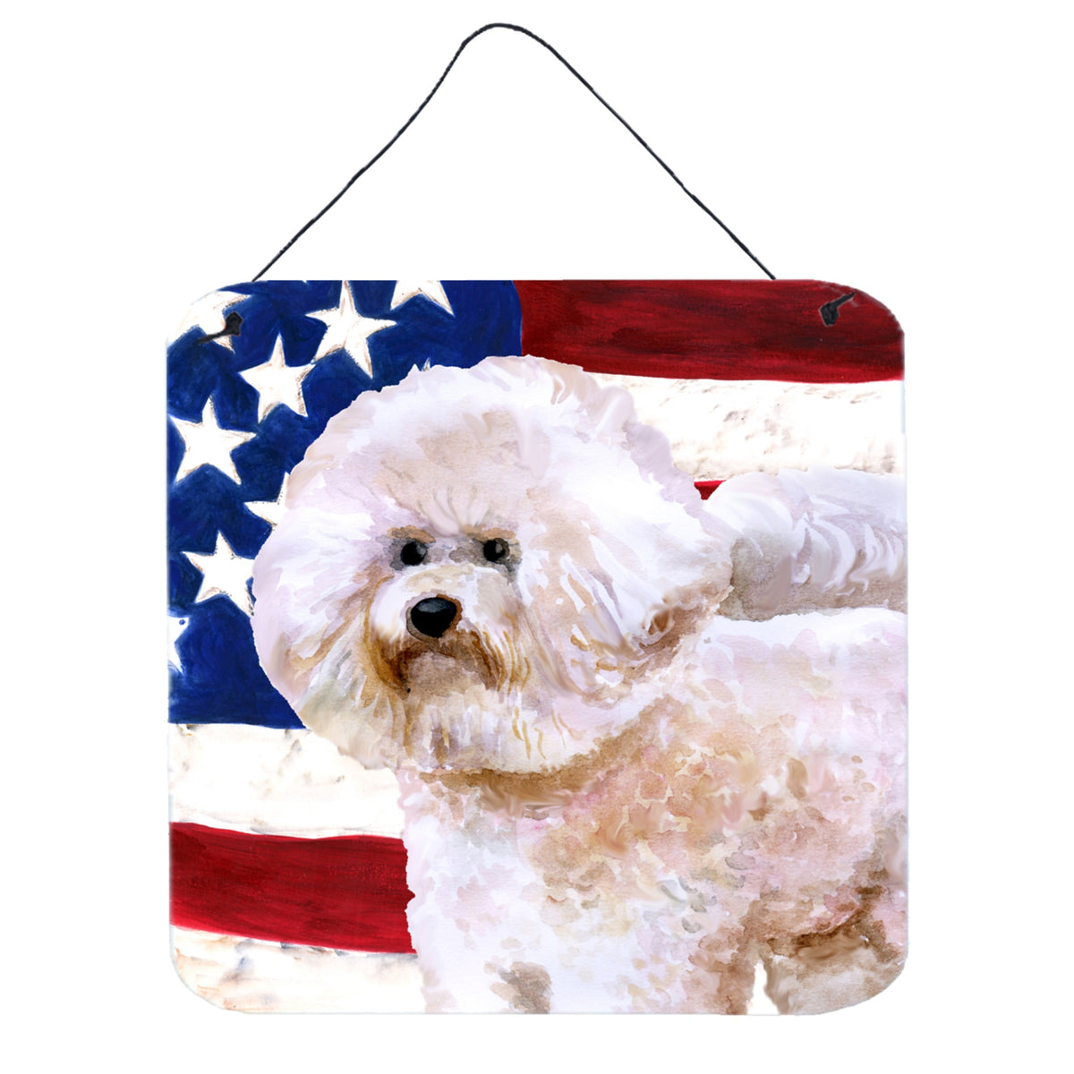 CarolineS Treasures Bichon Frise #2 Patriotic Metal Print, 6H X 6W, Usa American Flag
