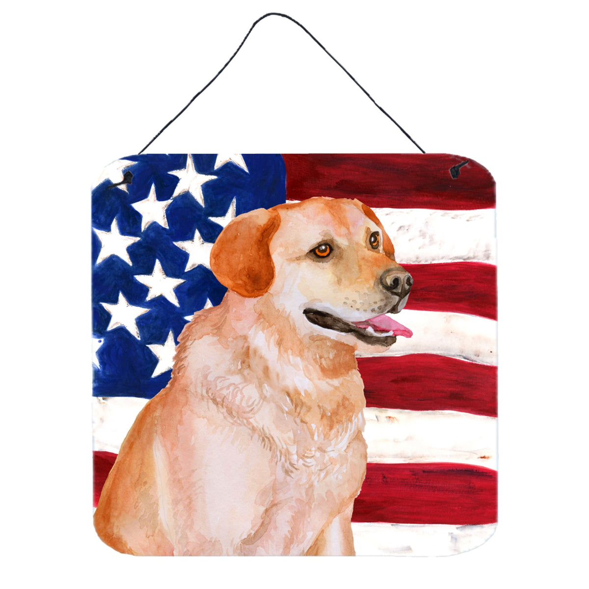 CarolineS Treasures Labrador Retriever Patriotic Metal Print, 6H X 6W, Usa American Flag