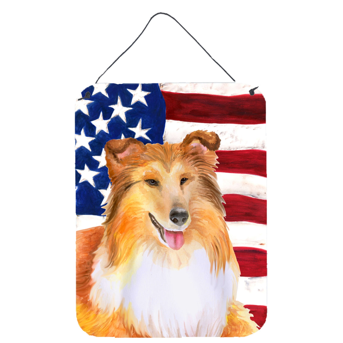 CarolineS Treasures Sheltie Patriotic Metal Print, 16 Inch  Inch  X 12 Inch  Inch , Multicolor