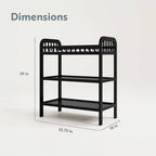 Baby Changing Table in Black Wood Finish with Safety Rail and Changing Pad