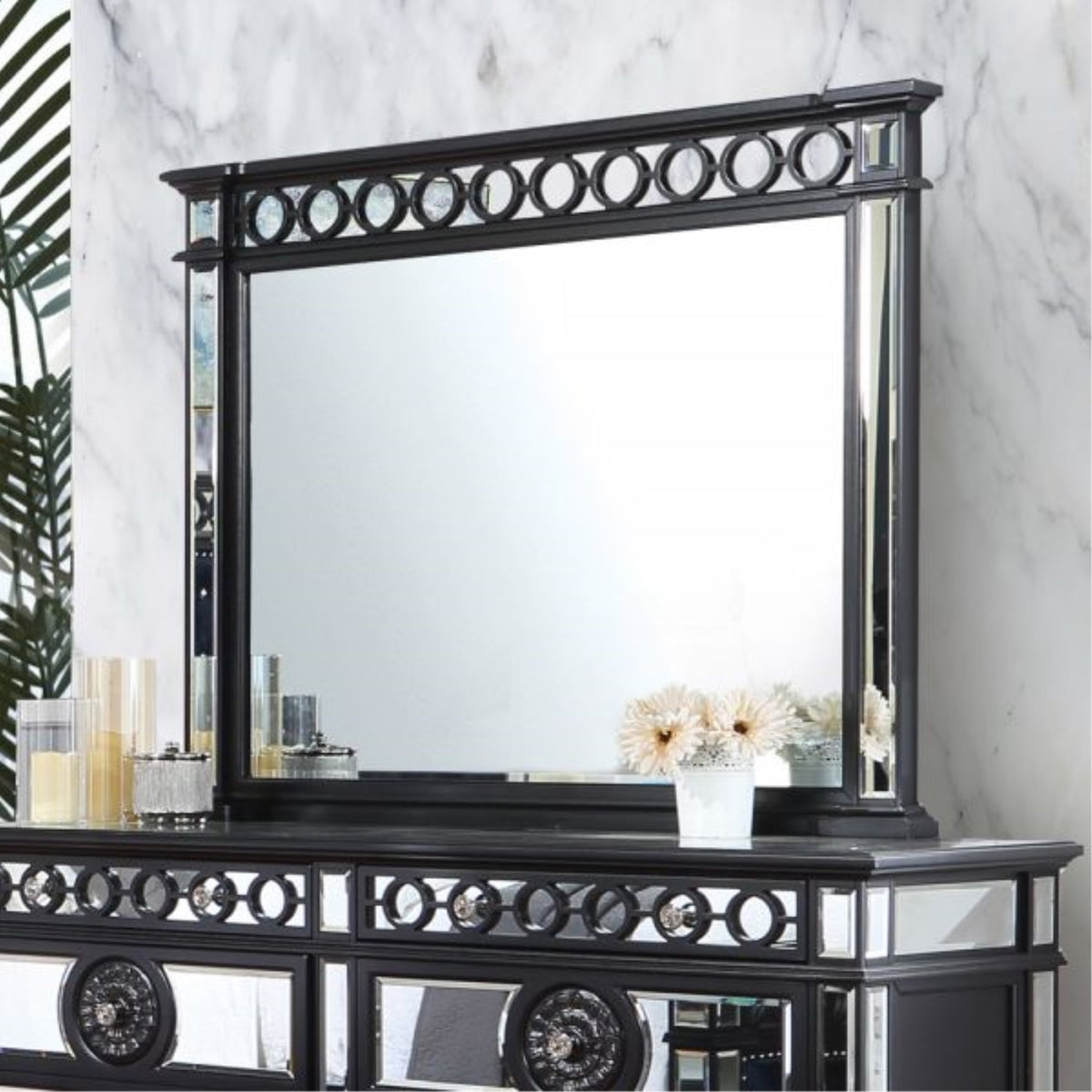 Bd00586 Mirror, Mirrored, Black & Sliver Finish  Varian Ii ( 1Pc/1Ctn )