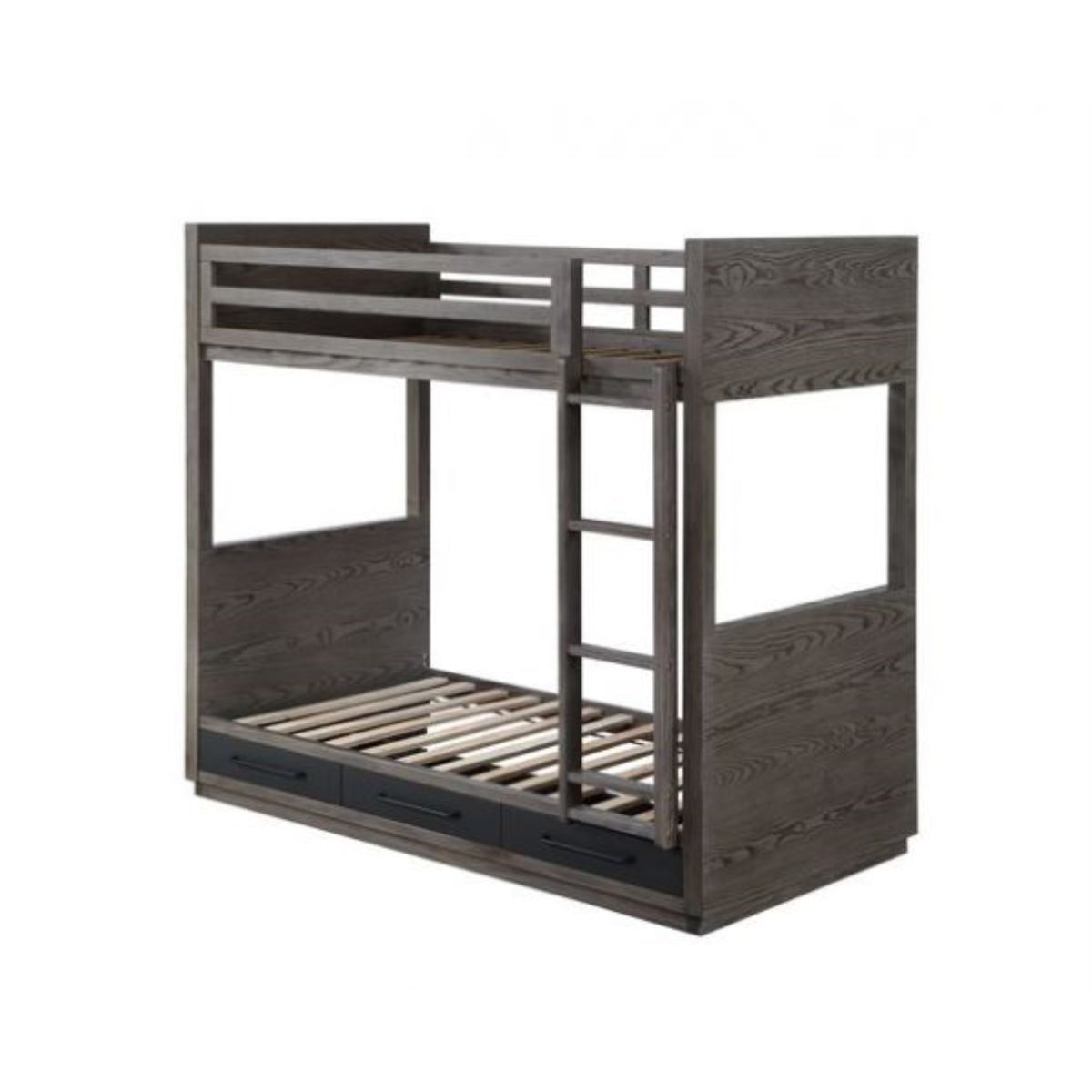 Bd00613 T/T Bunk Bed  Gray Oak Finish, Estevon (1Set/2Ctn)