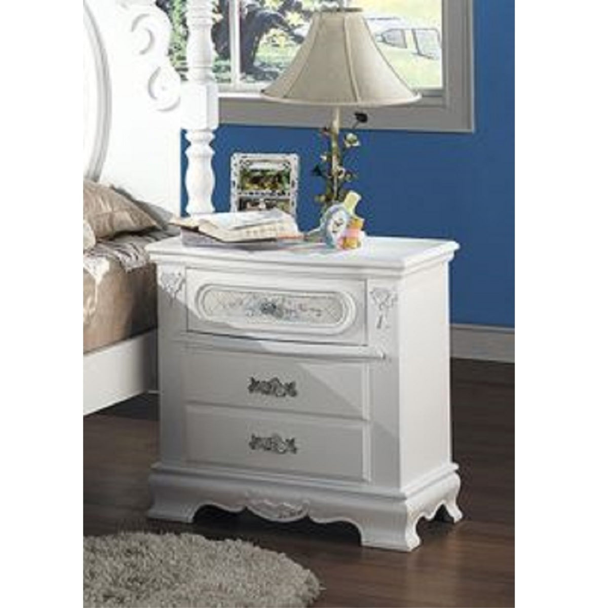 Acme Flora Nightstand, White Finish