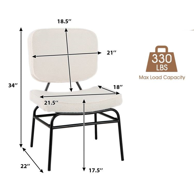 Modern Beige Upholstered Ergonomic Padded Accent Chair