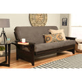 Phoenix Frame Queen-Espresso Finish-Suede Gray Mattress-like New