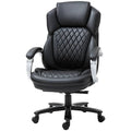 Black Big and Tall Diamond Stitching Executive Adjustable Height Office Chair