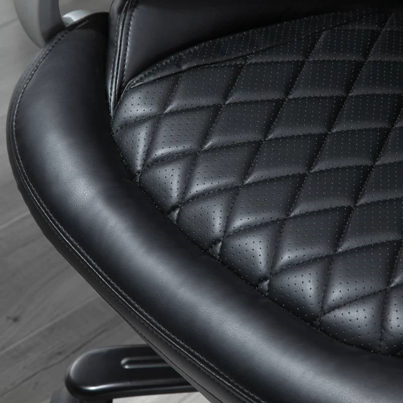 Black Big and Tall Diamond Stitching Executive Adjustable Height Office Chair