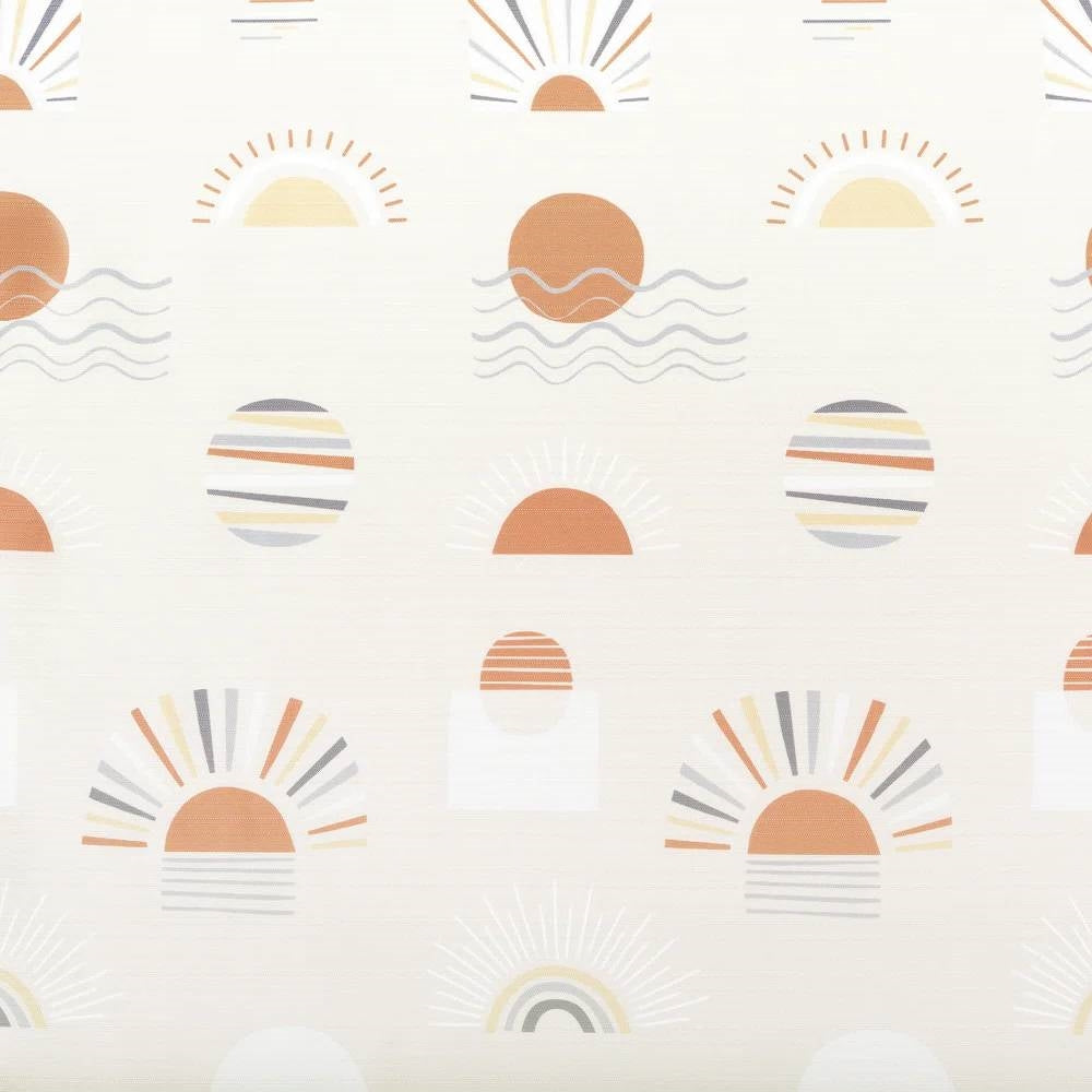 72-inch Cream White Orange Sunset Bohemian Pattern Shower Curtain