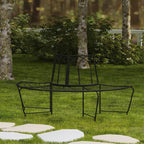 Half-Circle Outdoor Patio Garden Black Wrought Iron Tree Bench