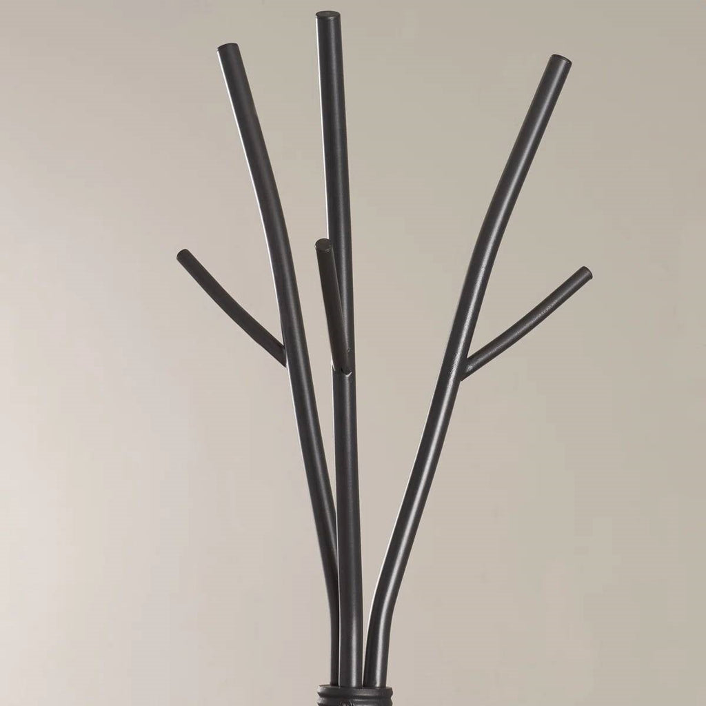 74-inch Freestanding Black Metal Coat Rack Entryway Hall Tree Umbrella Stand