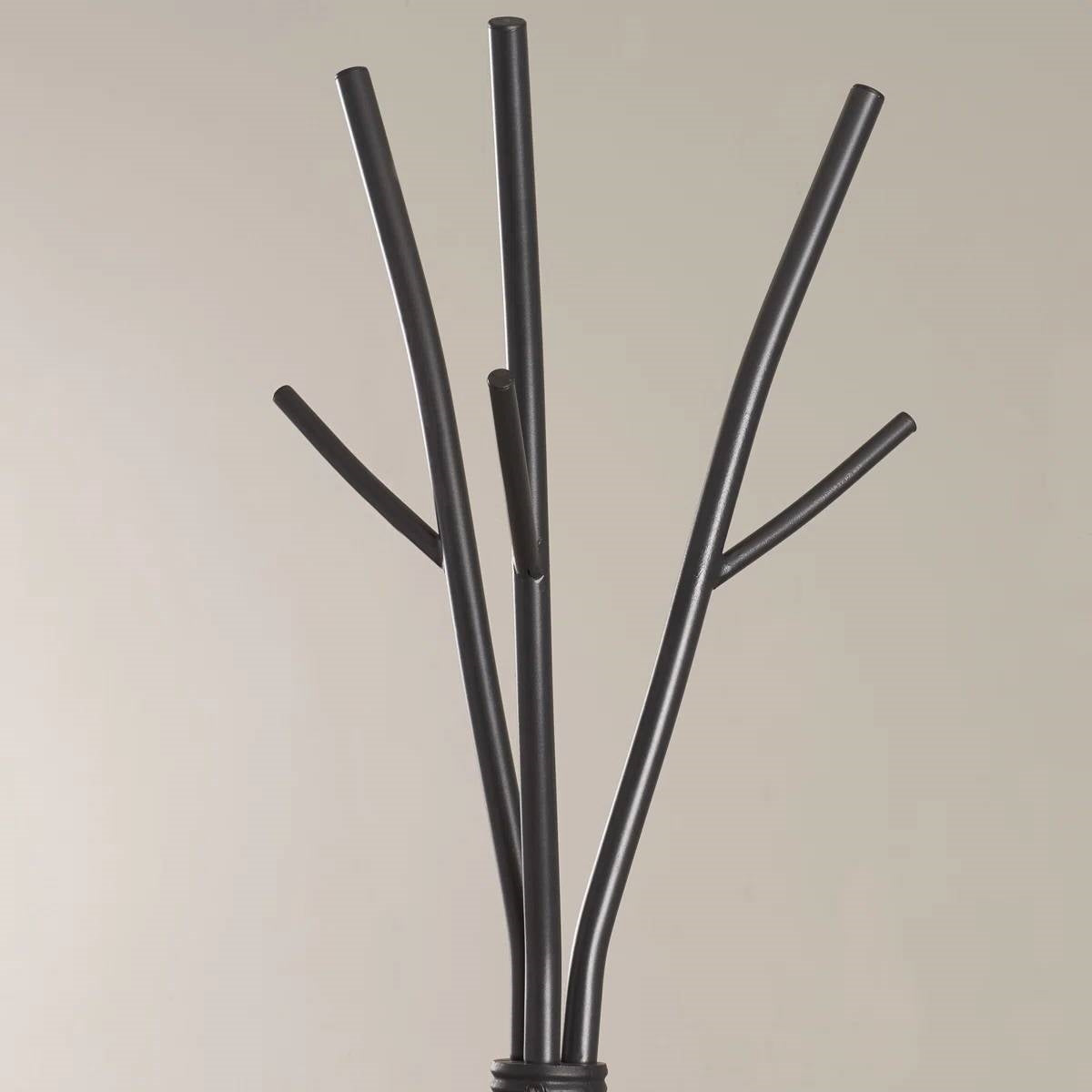 74-inch Freestanding Black Metal Coat Rack Entryway Hall Tree Umbrella Stand