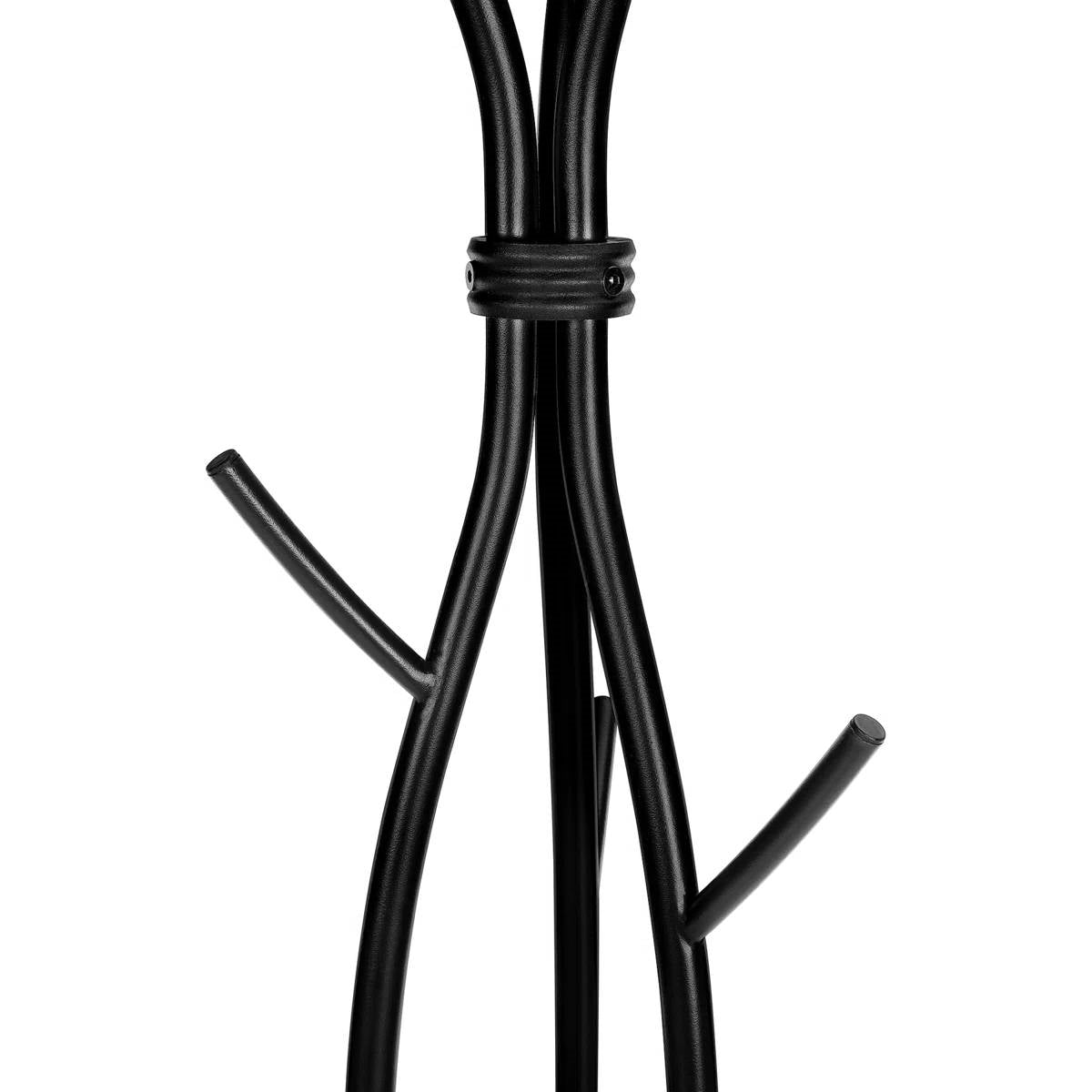 74-inch Freestanding Black Metal Coat Rack Entryway Hall Tree Umbrella Stand