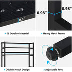 Heavy Duty Black Metal Kitchen Baker's Rack Microwave Stand Shelving Unit