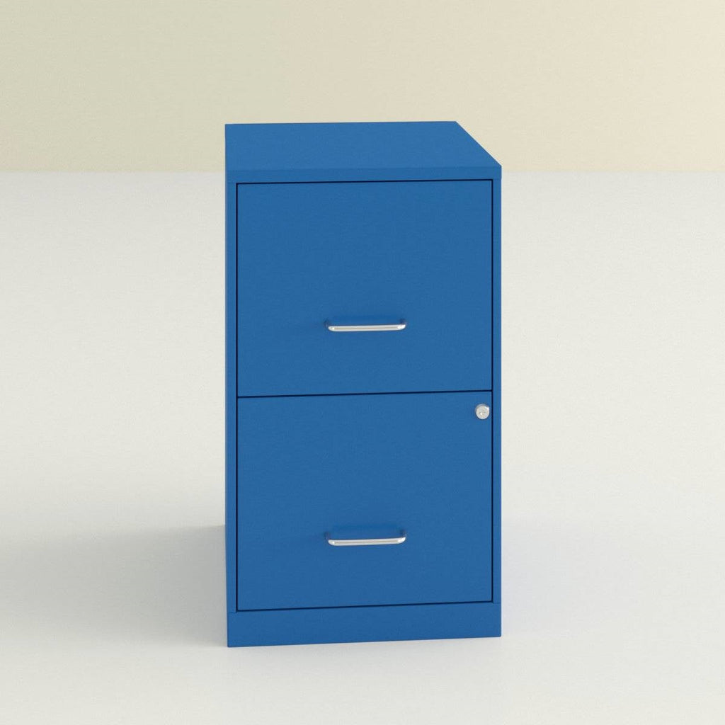 Blue Metal 2-Drawer Vertical Key Locking Heavy Duty Filing Cabinet