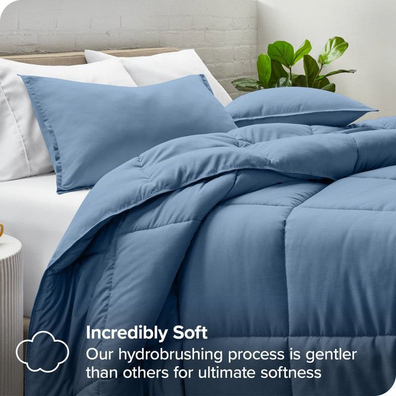 Queen Size All Season Super Soft Down Alternative Comforter Set Blue