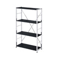 Bookshelf With X Shaped Crossbar Support, Black And White
