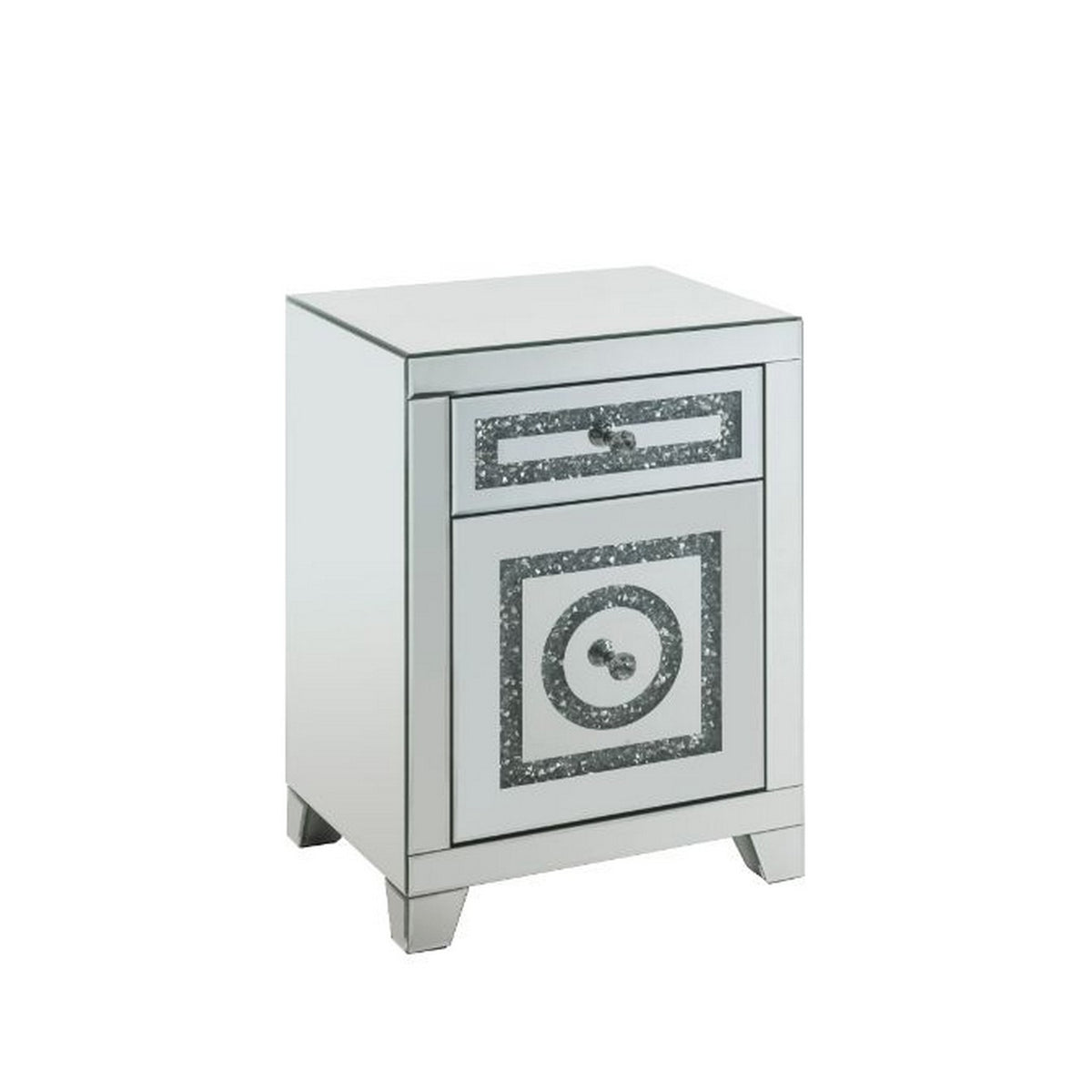 Accent Table With 2 Storage Drawers And Safety Top Feature, White